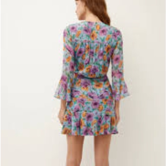 Veronica Beard NWT Sean Mini Dress Lake Blue Multi - Picture 2 of 7